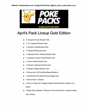 Load image into Gallery viewer, Poke Packs Box Gold Edition April
